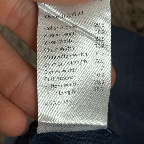 Proper Cloth Shirt Mens 4XL Blue Linen Long Sleeve Button Up Baird McNutt - Picture 6 of 12